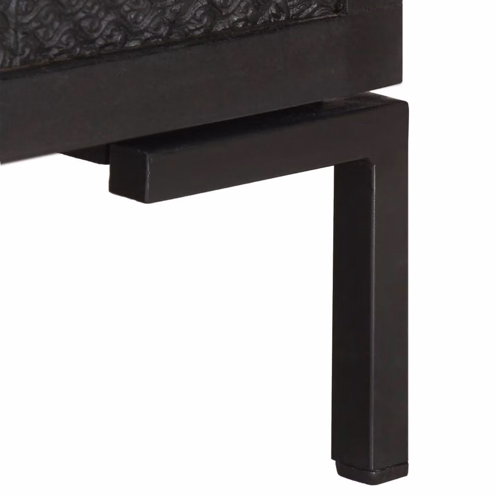 Berkfield Home Industrial Sideboard in Black Solid Mango Wood, W/D/H: 115 x 30 x 76 cm – 3