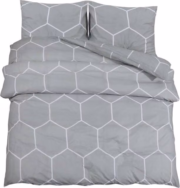 Berkfield Home Grey Cotton Duvet Cover and Pillowcase Set, 200 x 200 cm – 1