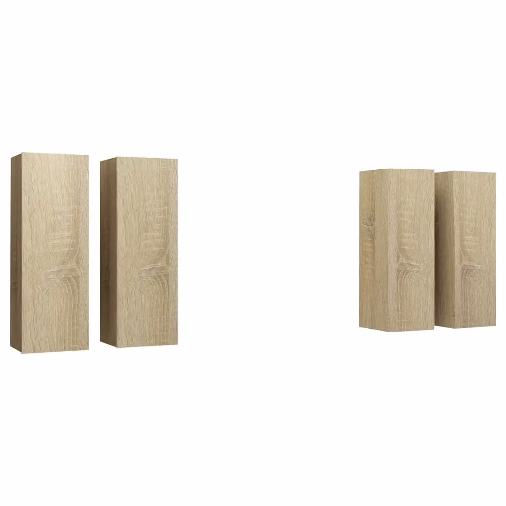 Berkfield Home Sonoma Oak TV Cabinets, 4 Piece Set in Brown, W/D/H: 30.5 x 30 x 90 cm – 2
