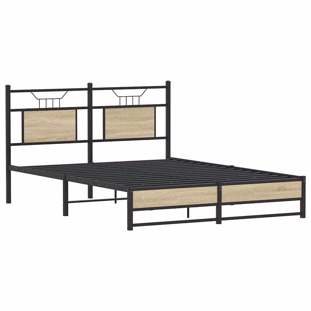 Berkfield Home Sonoma Oak Bed Frame in Light Tan, W/D/H: 190 x 140 x 91.5 cm – 2