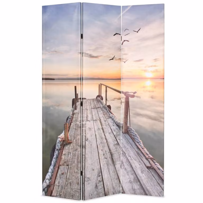 Berkfield Home Beautiful Folding Room Divider, Lake, W/H: 120 x 170 cm