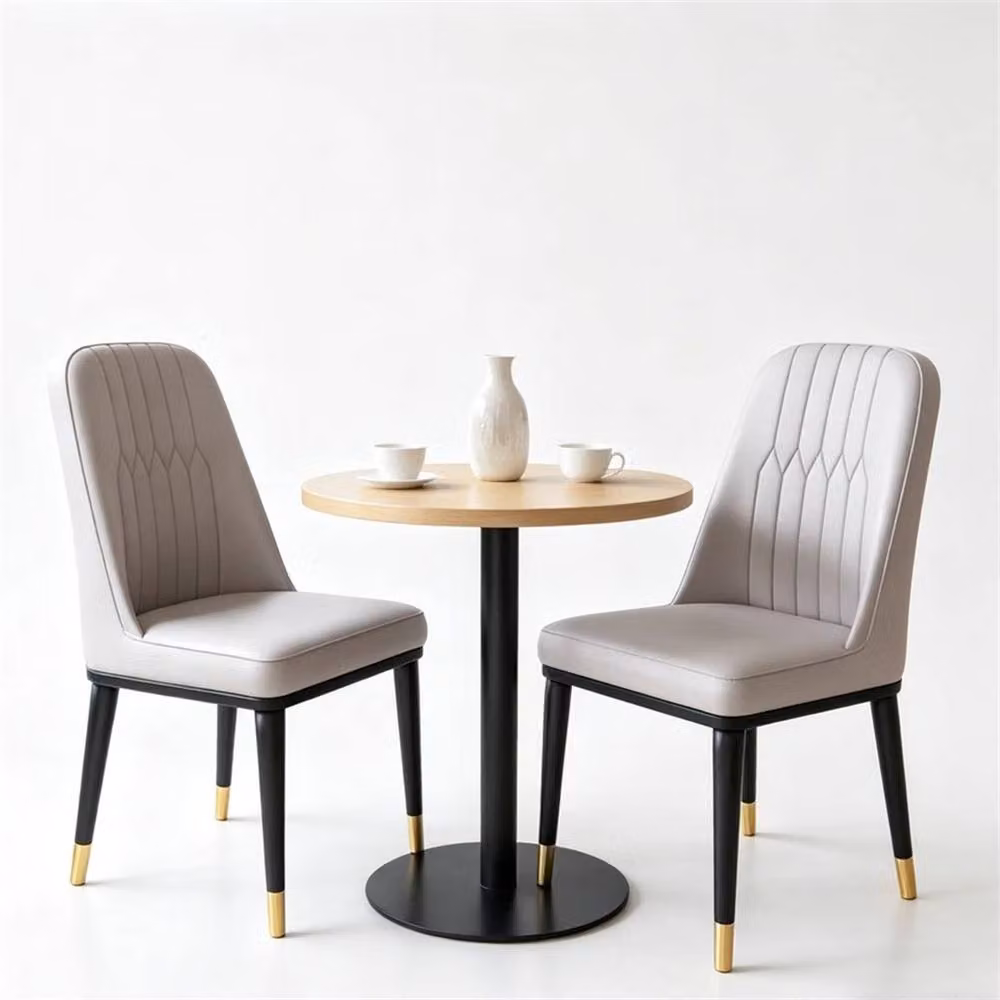 SPETLEK Set of 4 Grey Faux Leather Dining Chairs – 2