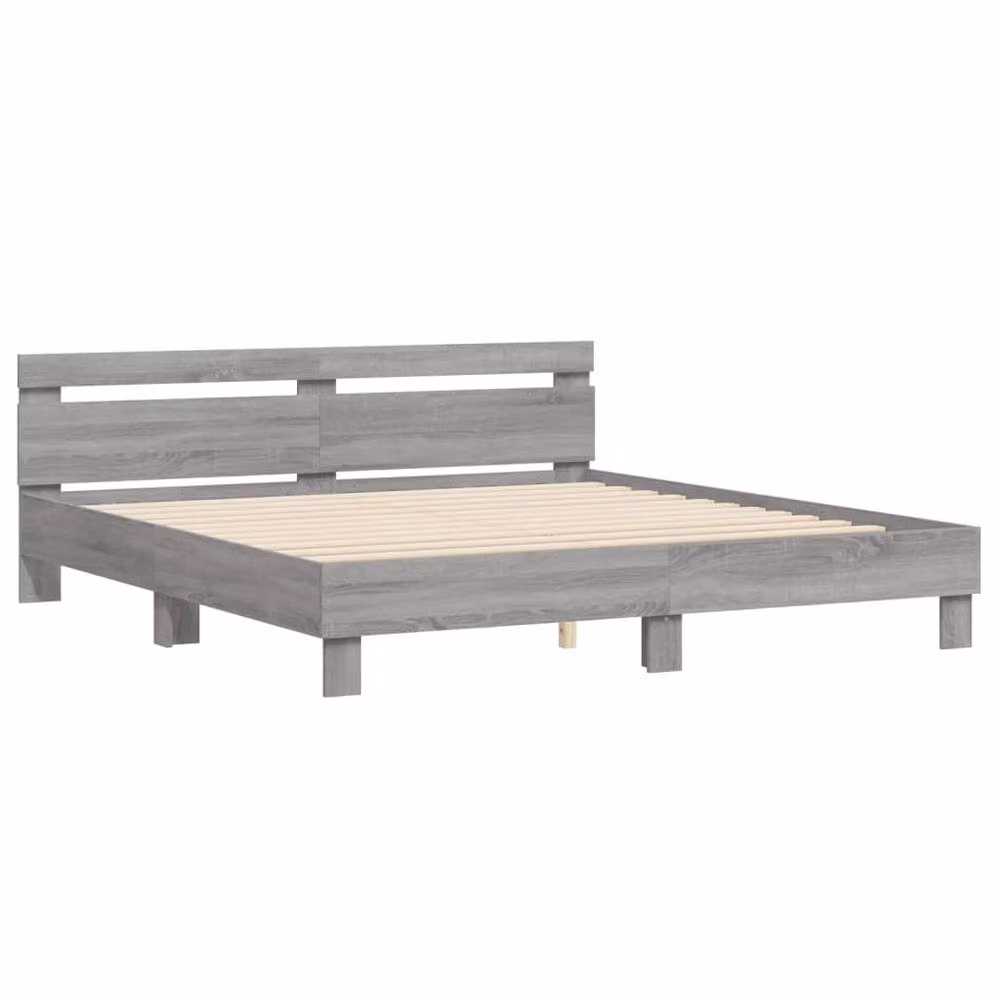 Berkfield Home Durable Bed Frame in Grey Sonoma, W/D/H: 200 x 200 x 70 cm – 3