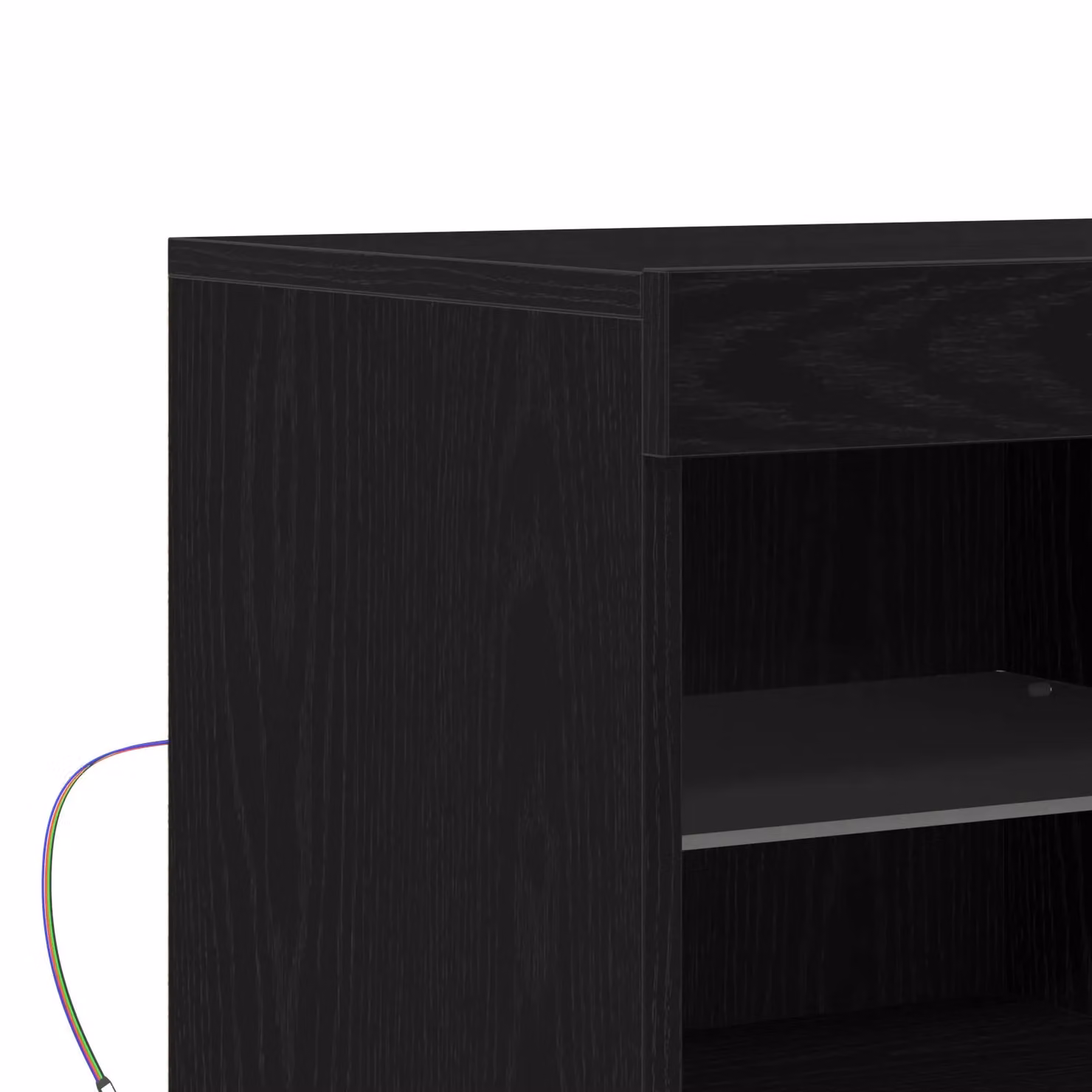 Berkfield Home Modern Black Oak Sideboard with Integrated LED Lights W/D/H: 81 x 37 x 67 cm – 6