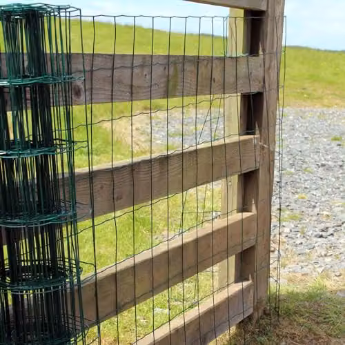 Actiasgear Green PVC Coated Galvanised Steel Garden Wire Fence Roll, H: 120 cm, Mesh: 100 mm x 75 mm, Wire Thickness: 2 mm – 3