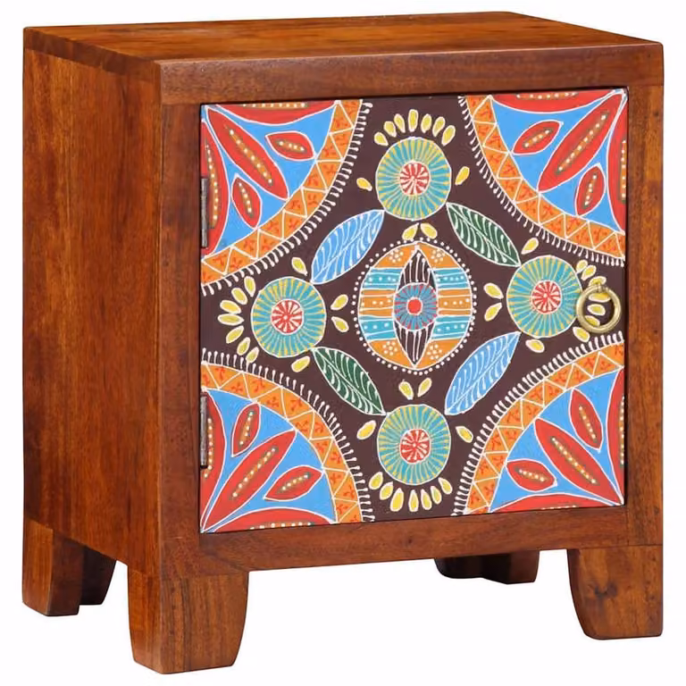 Berkfield Home Stylish Acacia Wood Bedside Cabinet in Brown, W/D/H: 40 x 30 x 45 cm