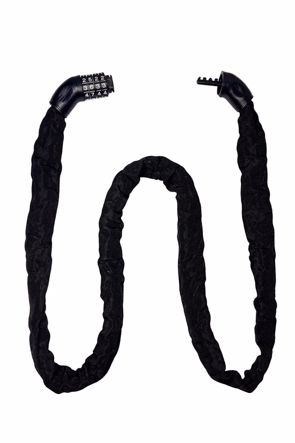 Neel Blue 4-Digit Combination Padlock Security Chain in Black and Blue, Stainless Steel, 8mm x 1.8m – 2