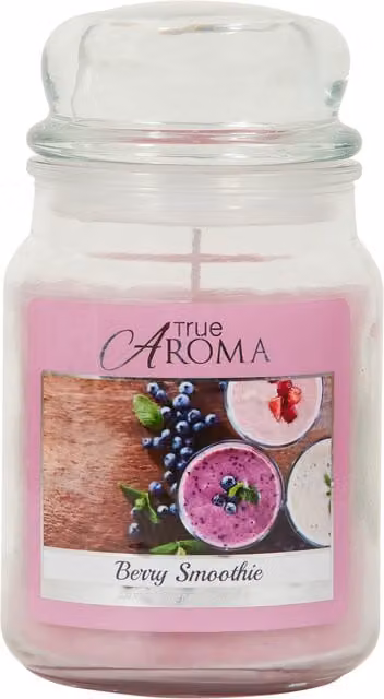 True Aroma Berry Smoothie Large Mason Jar Candle in Pink