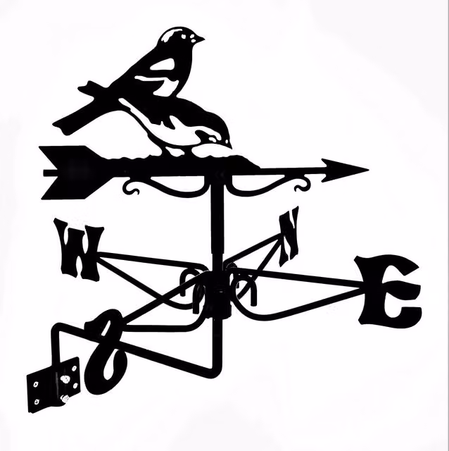 Espira Chaffinches Mini Metal Weathervane in Black