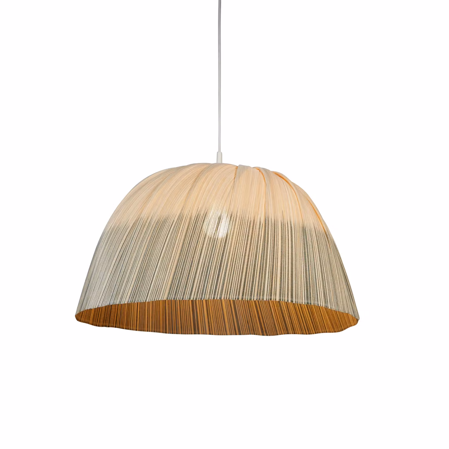 Lighting Collection Bamboo Ombre Stripe Petrol Lamp Shade in Natural, Diameter: 58 cm – 2