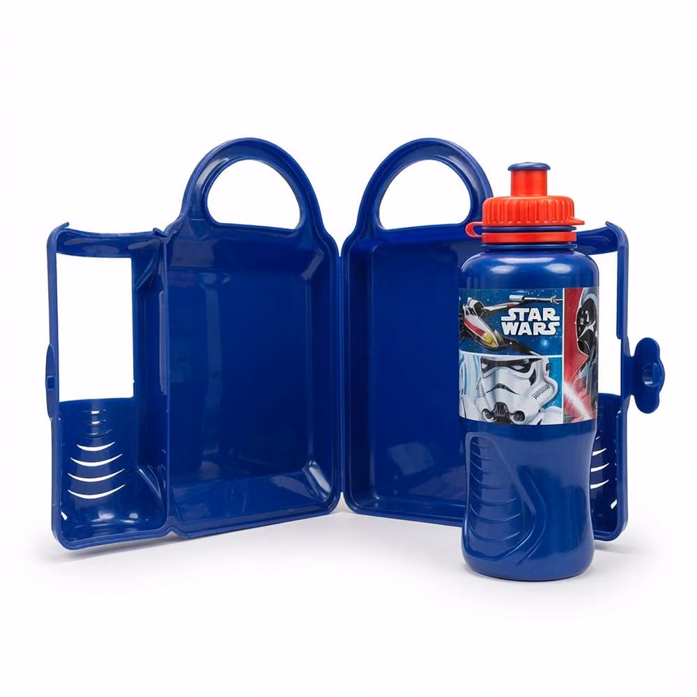 Simpa Men's Lunchbox and Sports Bottle Combo Set in Blue with Compartments – 2