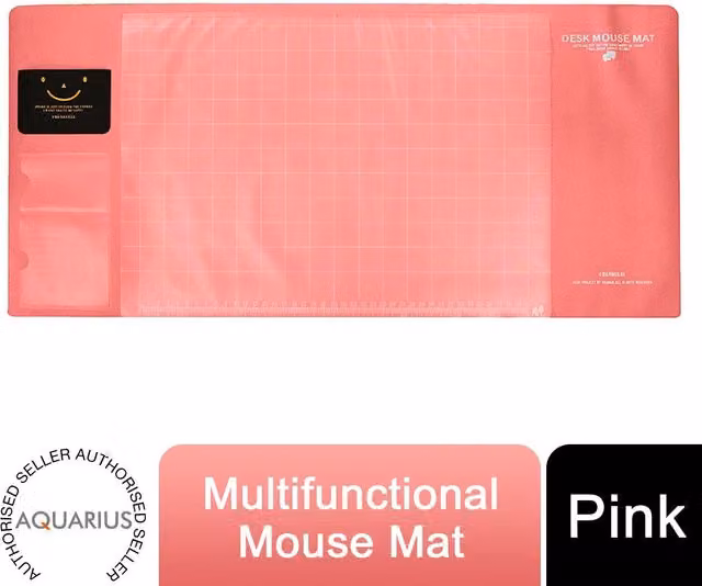 Aquarius Pink Plastic Desk Pad for Children