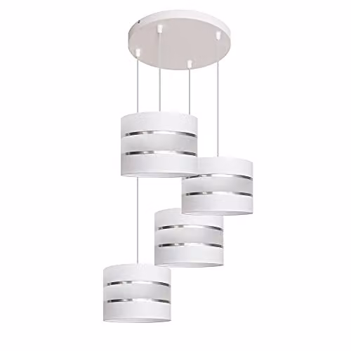 Netlighting Helam Helen Cluster Pendant Ceiling Light in White and Silver, Diameter: 35 cm