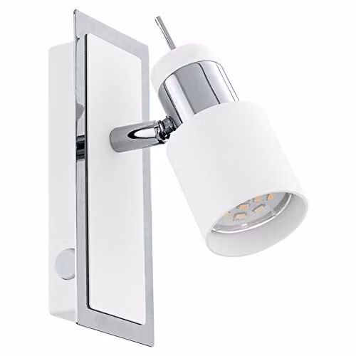 Loops Modern Wall Light in Chrome and White with GU10 LED Bulb Included