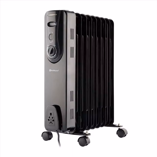 Rediffusion 2kW 9 Fin Oil Filled Radiator in Black – 1