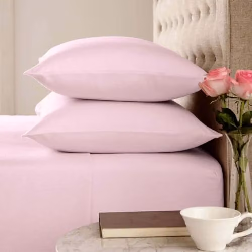 Helena Springfield Brushed Cotton Flannelette Fitted Sheet, Pink, W/D/H: 90 x 190 cm – 2