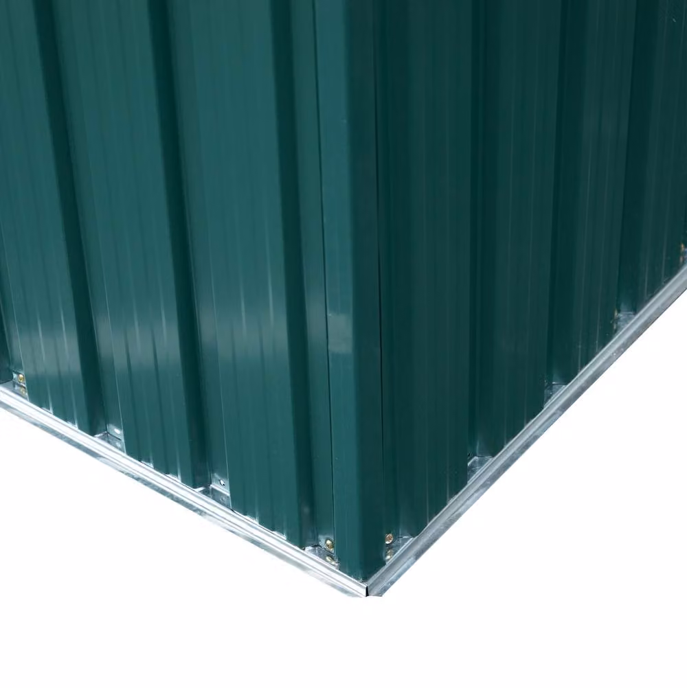 STILVORA Green Steel Pent Garden Shed with Sliding Doors and Window, W/D/H: 260 x 200 x 133 cm – 7