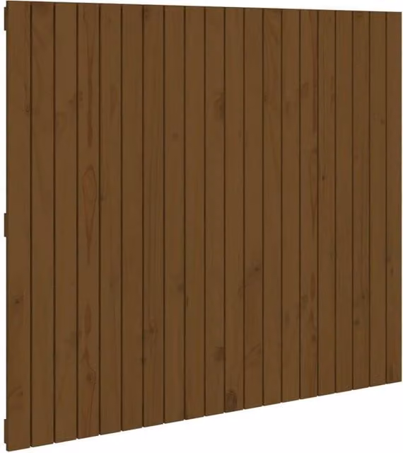 Berkfield Home Rustic Solid Wood Pine Wall Headboard in Honey Brown, W: 127.5 cm, D: 3 cm, H: 110 cm – 1