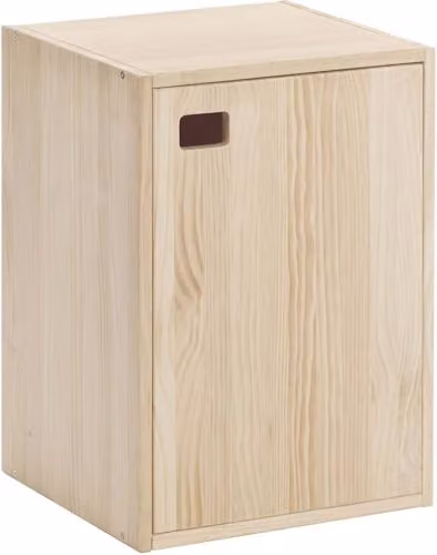Astigarraga Dinamic 1 Door Vertical Module Base in Cranberry Red Solid Pine Wood W/D/H: 36.2 x 33 x 70.8 cm