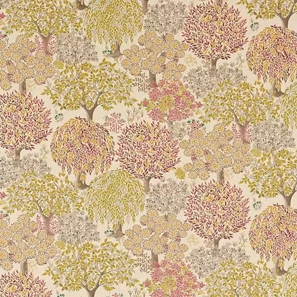 Terrys Autumn Multicolour and Pink Curtain Fabric