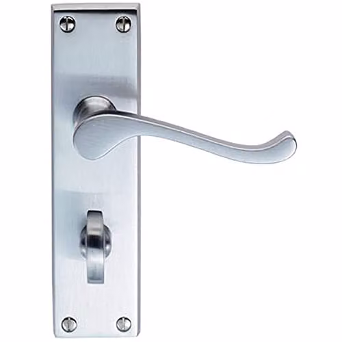 Loops Pair Victorian Scroll Bathroom Lever Handles on Backplate, Chrome, W: 15.5 cm