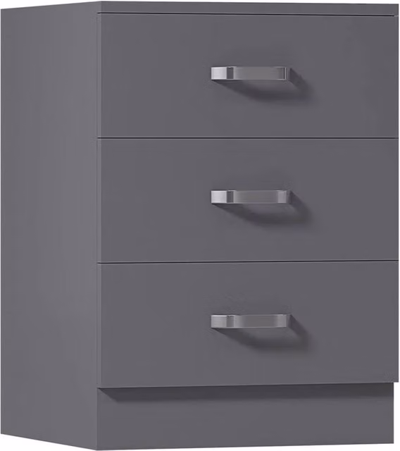 FORGEVIO Matt Grey 3 Drawer Metal Chest of Drawers – 1