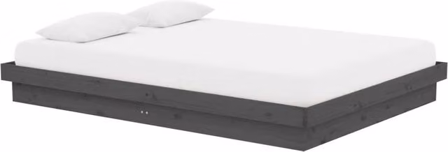 Berkfield Home Beautiful Bed Frame in Grey Solid Pine Wood, W: 140 cm x D: 190 cm – 1