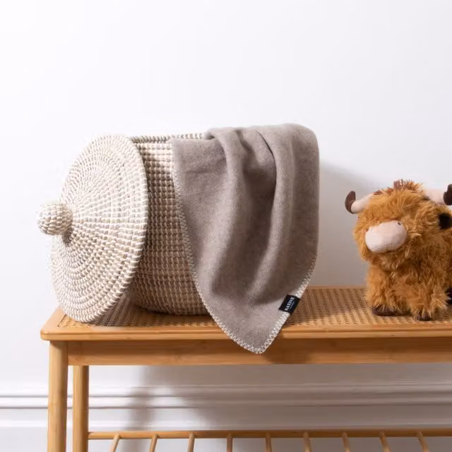 Native Natural Soft Beige Pure Wool Baby Blanket