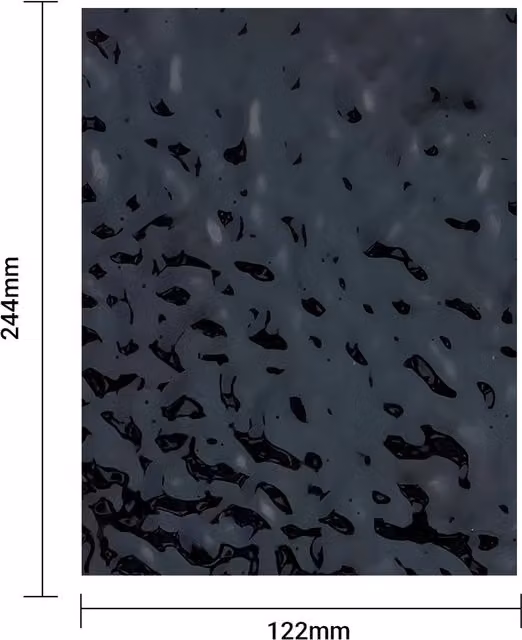 BRITWALL Black Wave Pattern Metallic WPC Wall Panels, Pack of 2, High Gloss Water Ripple Design