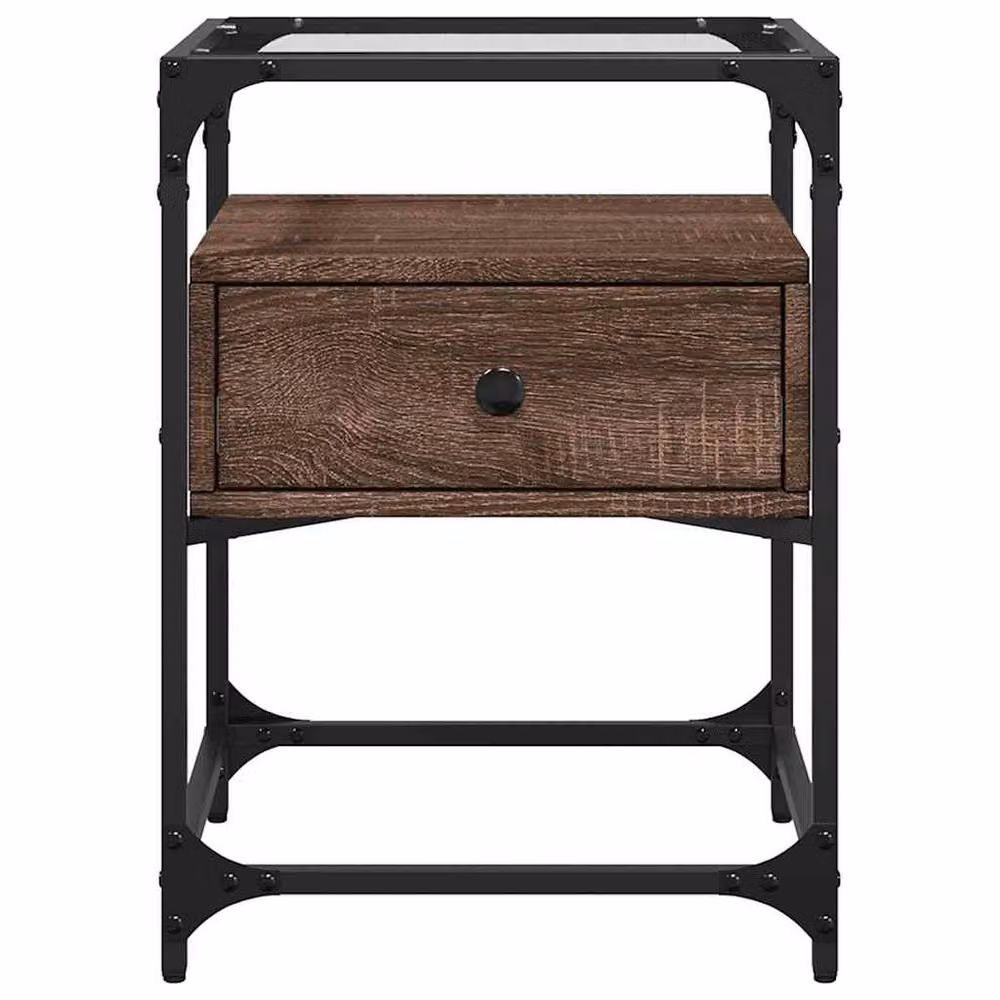 Berkfield Home Decorative Bedside Cabinets, 2 Piece, Brown Oak, W/D/H: 40 x 40 x 55 cm – 4