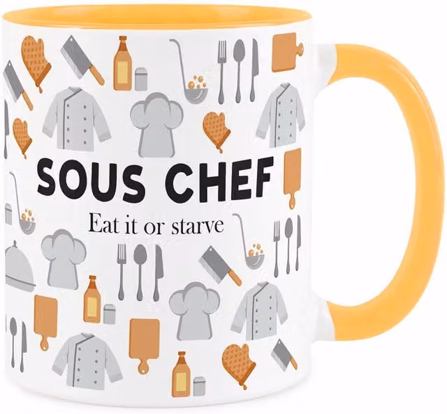 Purely Home Sous Chef Ceramic Mug in Golden Yellow