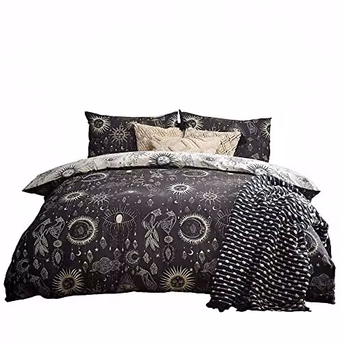 Riva Home Constellation Reversible Polycotton Duvet Cover and Pillowcase Set with Stars, Multicolour, W: 180 cm, L: 200 cm – 3