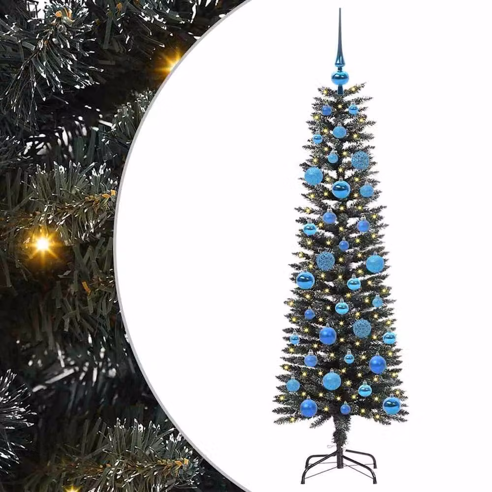 Berkfield Home Green Artificial Christmas Tree with 150 LEDs, W/D/H: 43 x 43 x 150 cm – 2