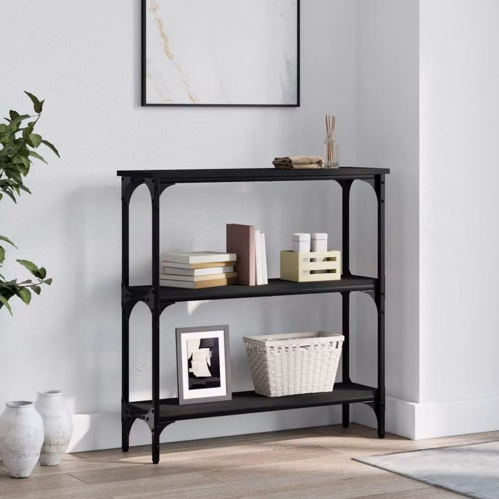 Berkfield Home Decorative Console Table in Black, W/D/H: 75 x 22.5 x 75 cm – 2