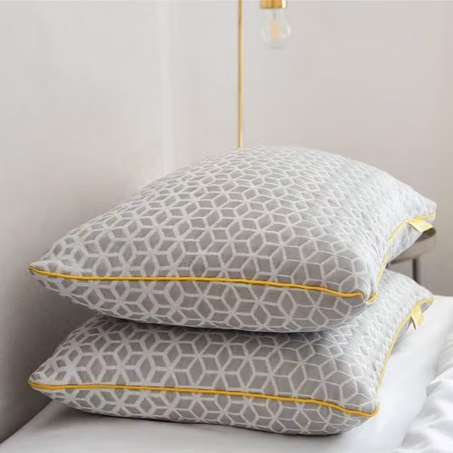 Brightr Sleep Luna 2 Pack Memory Foam Pillows in Grey, Medium Firm, Cooling and Antibacterial for Side, Back and Stomach Sleepers – 1