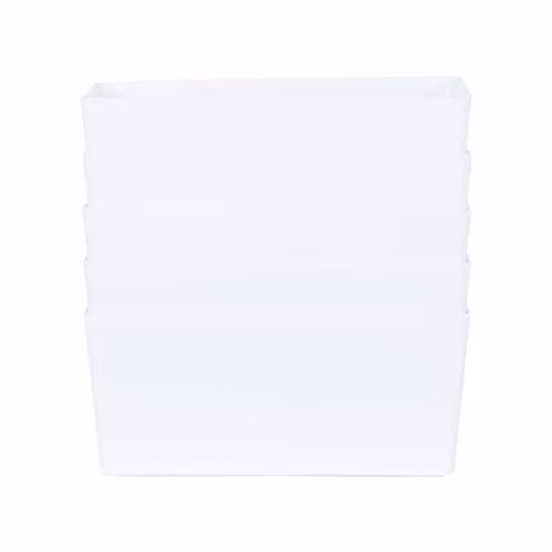 Wham Studio Rectangular Plastic Storage Baskets with Handles, White, 3.9L – 1