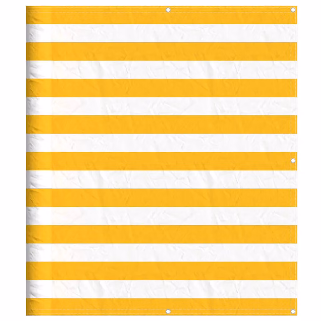 Berkfield Home Yellow and White Striped Polyester Balcony Screen, W: 120 cm, H: 700 cm – 2