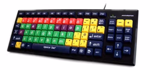 Accuratus Monster 2 USB-A Membrane Keyboard with Multicolour Lower Case Keys and 2-Port USB Hub, Black – 5