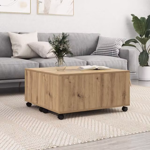 Berkfield Home Artisan Oak Coffee Table in Brown, W: 75 cm, D: 75 cm, H: 38 cm – 1