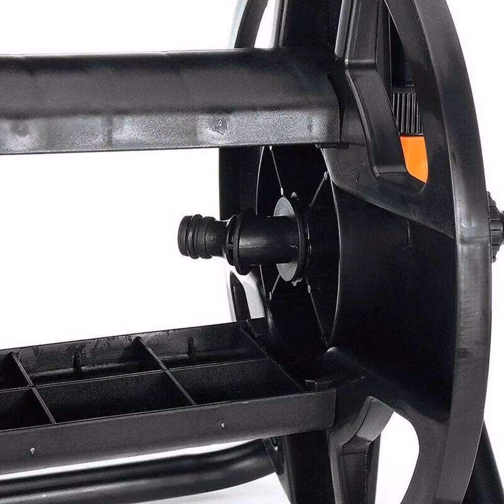 FLAVORA Black Freestanding Manual Garden Hose Pipe Reel Cart with 20m Hose – 4