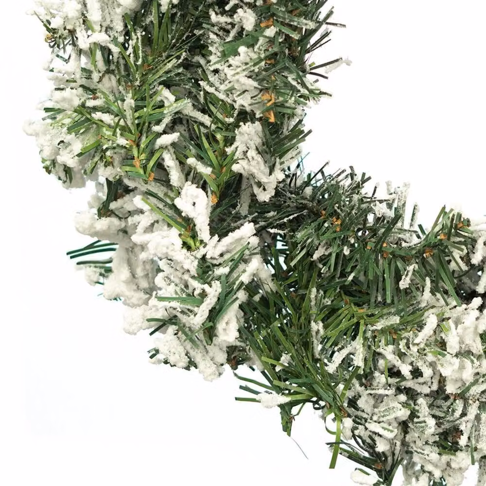 FLAVORA Green Artificial Christmas Hanging Wreath, W/D/H: 100 x 15 x 15 cm – 5