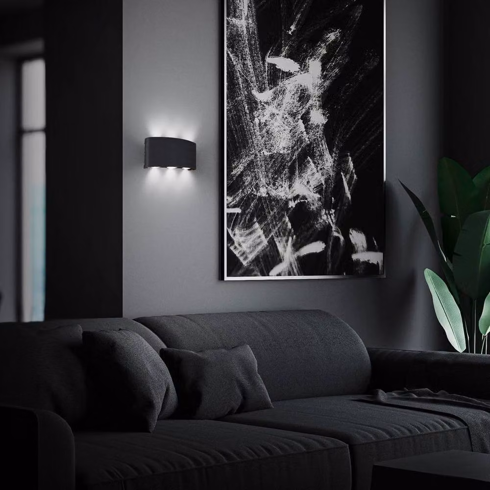 Briloner Black Modern LED Up and Down Wall Light, IP44 Rated for Terrace Use, 6.5W – 5
