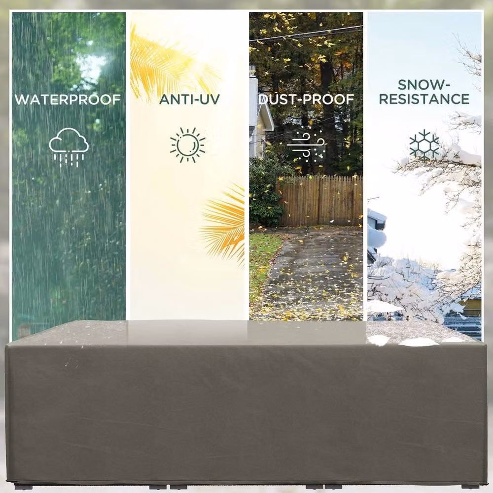 EONLION Waterproof Outdoor Garden Furniture Cover, Grey, Width: 100 cm – 3