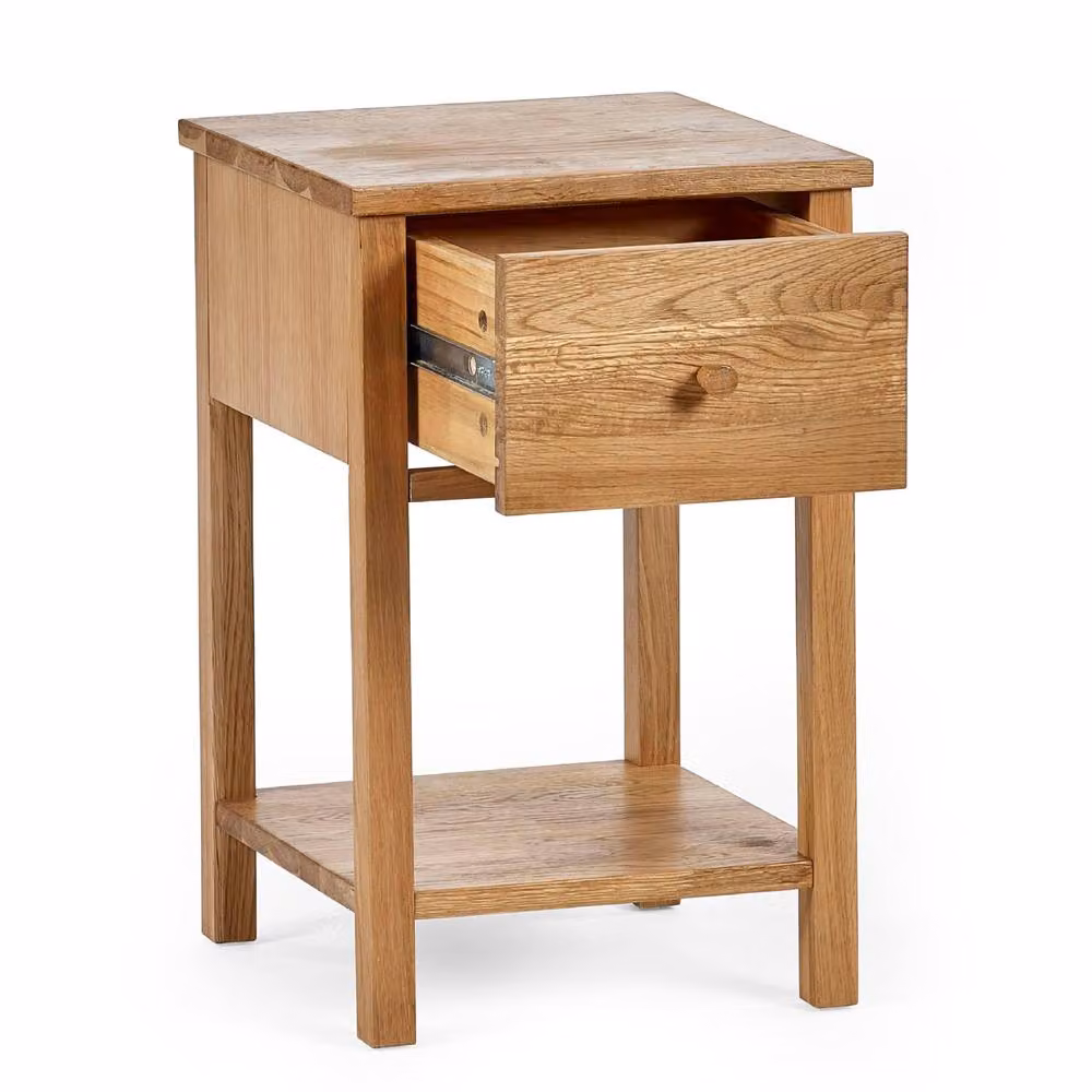 Cheshire Premium Ridgeway 1 Drawer Oak Bedside Unit in Brown – 2