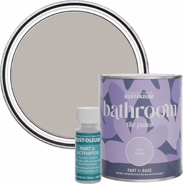 Rust-Oleum Bathroom Tile Paint in Matt Finish, Grey, 0.75 l