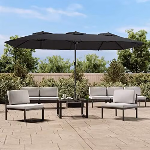 vidaXL Double-Head Garden Parasol in Anthracite with Polyester and Metal Frame – 2