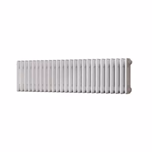Alpha UK Radiators Traditional Cast-Iron Style 3 Column Horizontal Radiator in White, H 30.0 cm x W 117.7 cm x D 10.0 cm