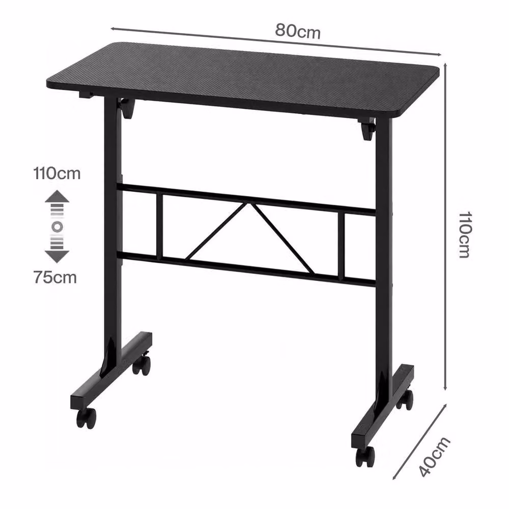 KORVIXA Height Adjustable Folding Standing Desk in Black, W/D/H: 100 x 100 x 75 cm – 2