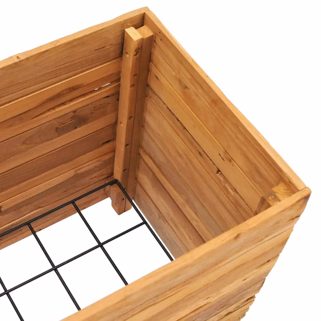 Berkfield Home Raised Bed in Brown Solid Wood and Steel, W/D/H: 50 x 40 x 55 cm – 3