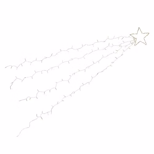 Lights4fun Christmas Shooting Star Hanging Decoration with 125 Warm White LEDs, 2m, White – 2